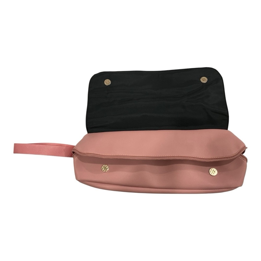 Travel Cosmetic Organizer Bag - Pink Fold Over Makeup Case
